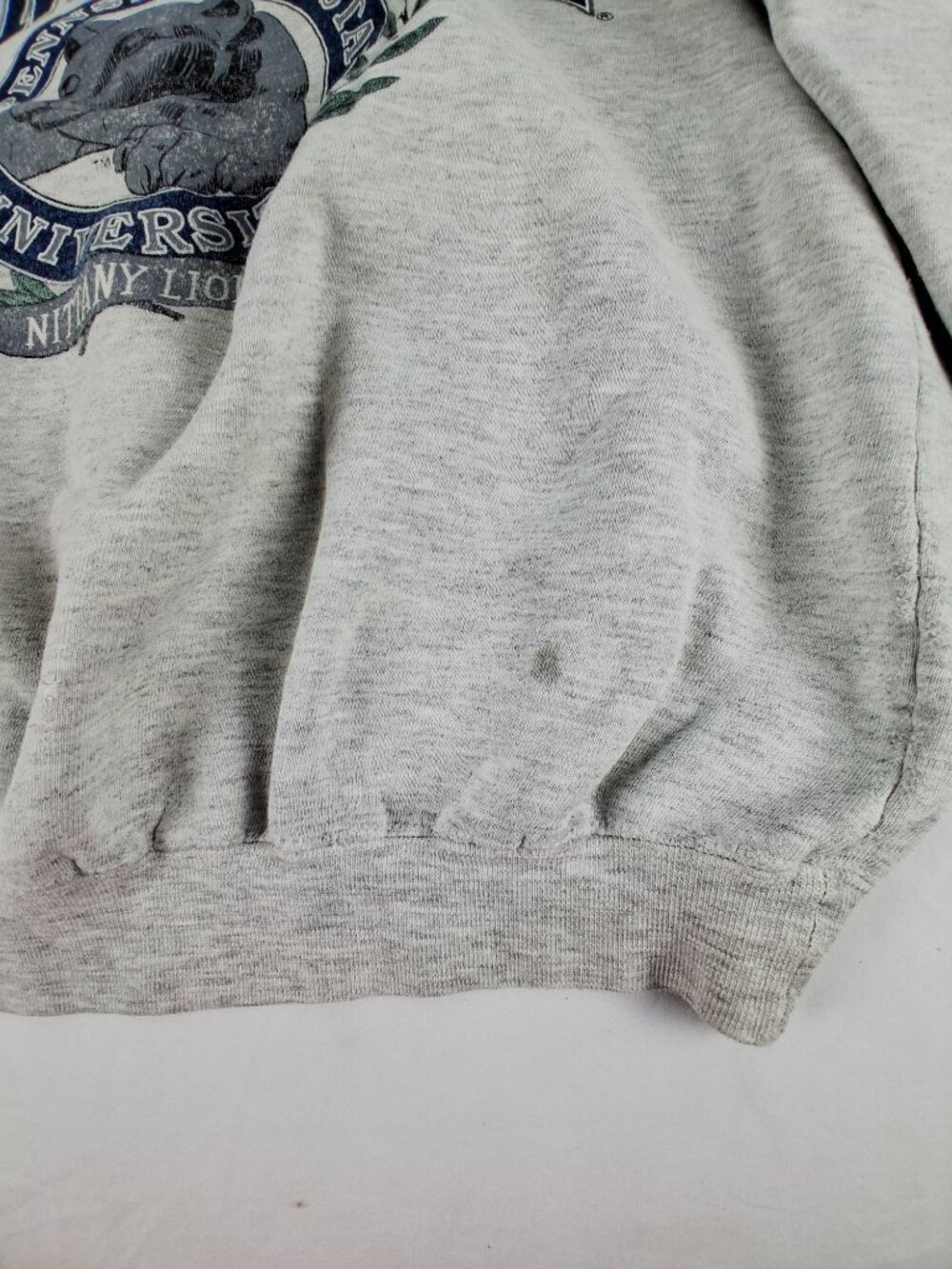 VTG Distressed Galt Medium Penn State Nittany Lions Gray Sweatshirt College 90s - Picture 12 of 16